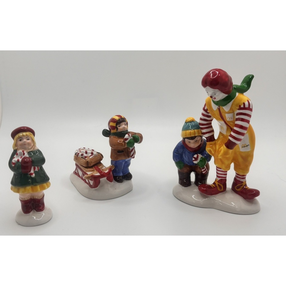 Department 56 Snow Village Kids, Candy Canes & Ronald McDonald 54926 In Box